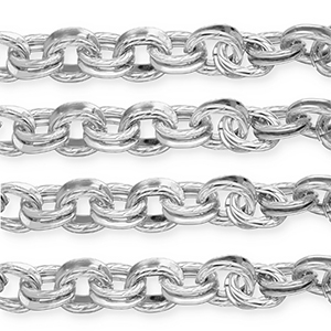 Zubeh&ouml;r aus Aluminium Gliederkette Doppelankerkette Silver