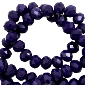 Facetten Top Glas Perlen 4x3mm Rondellen Princess blue-pearl shine coating