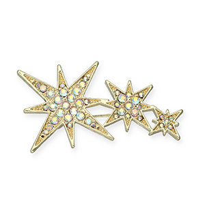 Broschen Stars Gold-transparent AB coating