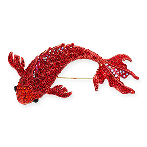 Statement Broschen Koi Carp Red-red AB coating-black