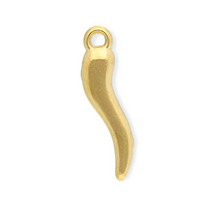 Anh&auml;nger aus Stainless Steel - Rostfreiem Stahl Italian Horn Gold