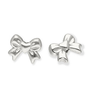 Perlen aus Stainless Steel - Rostfreiem Stahl Bow Silver