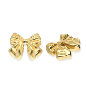 Perlen aus Stainless Steel - Rostfreiem Stahl Bow Gold