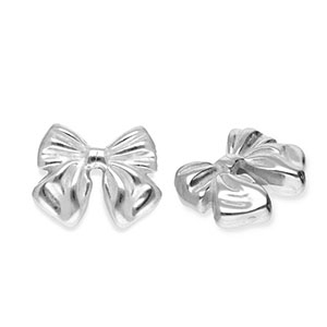 Perlen aus Stainless Steel - Rostfreiem Stahl Bow Silver