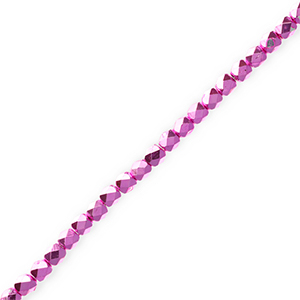 Facetten Top Glas Perlen Metallic fuchsia pink