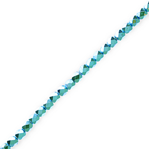 Facetten Top Glas Perlen Metallic teal blue