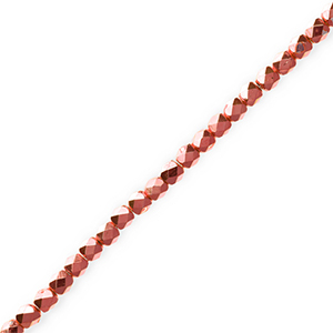 Facetten Top Glas Perlen Metallic coral red