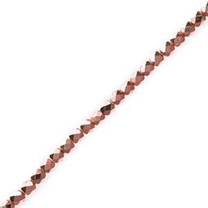 Facetten Top Glas Perlen Metallic vintage pink