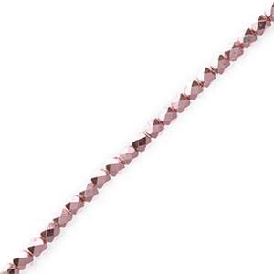 Facetten Top Glas Perlen Metallic light pink