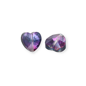 Facetten Perlen Fashion Heart Anthracite-AB coating