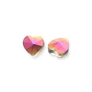 Facetten Perlen Fashion Heart Silver-AB coating