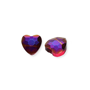 Facetten Perlen Fashion Heart Burgundy red-AB coating