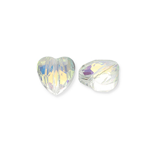 Facetten Perlen Fashion Heart Transparent-AB coating