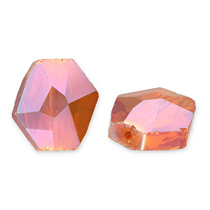 Facetten Perlen Fashion Hexagon Flame orange-AB coating