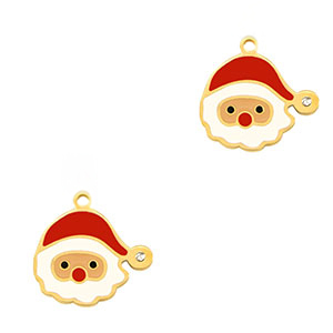 Anh&auml;nger aus Stainless Steel - Rostfreiem Stahl Santa Gold-red
