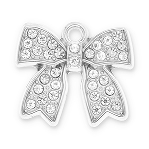Anh&auml;nger aus Stainless Steel - Rostfreiem Stahl Bow with Strass Silver-transparent