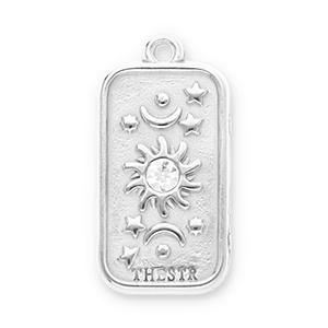 Anh&auml;nger aus Stainless Steel - Rostfreiem Stahl Sun, Moon and Stars with Strass Silver-transparent