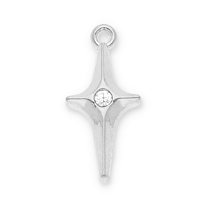 Anh&auml;nger aus Stainless Steel - Rostfreiem Stahl Star with Strass Silver-transparent