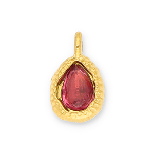 Anh&auml;nger aus Stainless Steel - Rostfreiem Stahl Drop with Facet Gold-dark pink