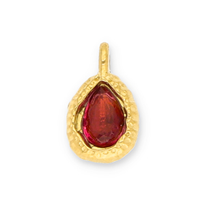 Anh&auml;nger aus Stainless Steel - Rostfreiem Stahl Drop with Facet Gold-red