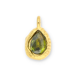 Anh&auml;nger aus Stainless Steel - Rostfreiem Stahl Drop with Facet Gold-olive green