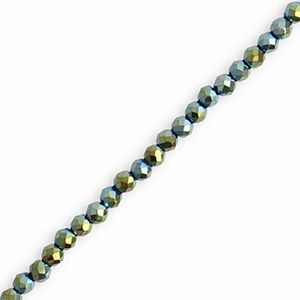 Facetten Top Glas Perlen Round 3mm Multicolour green-AB coating