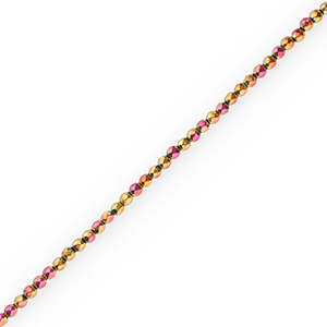 Perlen aus H&auml;matit Round 4mm Facett Geschliffen Pink-yellow-AB coating