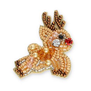 Broschen Reindeer Beige-copper brown-red