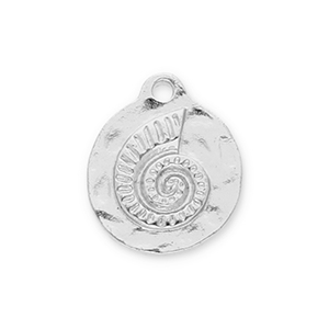 Anh&auml;nger Metall Round with Sea Shell Silver