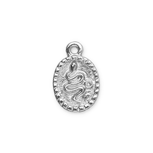 Anh&auml;nger Metall Oval with Snake Silver