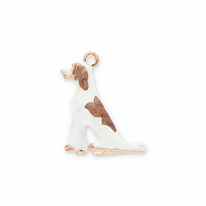 Anh&auml;nger Metall Dog Gold-white-light brown