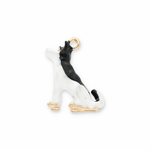 Anh&auml;nger Metall Dog Gold-black-white