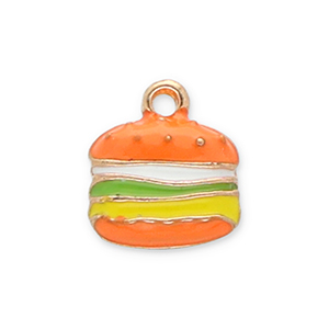 Anh&auml;nger Metall Hamburger Gold-orange-green-yellow