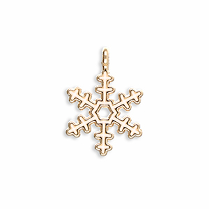 Anh&auml;nger Metall Snowflake Gold-white