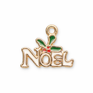 Anh&auml;nger Metall "No&euml;l" Gold-white-red-green