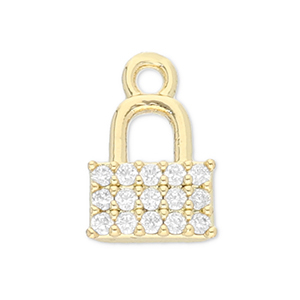 TQ Metall Brass Anh&auml;nger Lock Gold-transparent