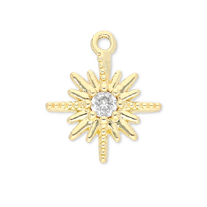 TQ Metall Brass Anh&auml;nger Star Gold-transparent