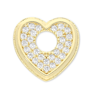 TQ Metall Brass Anh&auml;nger Heart Gold-transparent