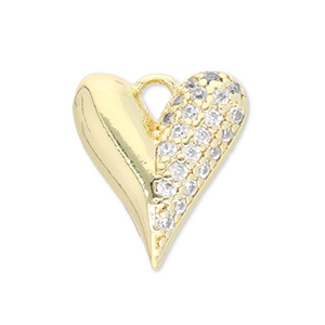 TQ Metall Brass Anh&auml;nger Heart Gold-transparent