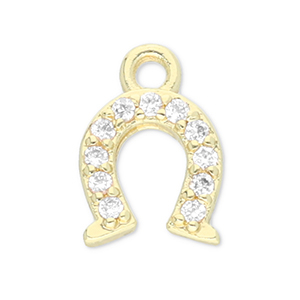 TQ Metall Brass Anh&auml;nger Horseshoe Gold-transparent