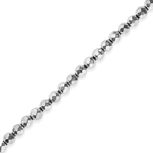 Perlen aus H&auml;matit Round 6mm Facett Geschliffen Silver