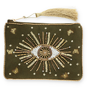 Etui Eye of Providence Dark olive green-gold-white