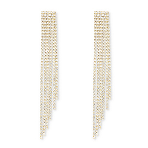 Eco-brass&reg; nachhaltiges Messing Ohrringe / Ohrstecker mit Strass Gold-crystal
