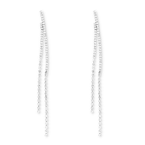 Eco-brass&reg; nachhaltiges Messing Ohrringe / Ohrstecker mit Strass Silver-crystal