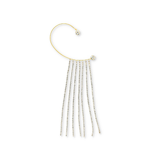 Eco-brass&reg; nachhaltiges Messing Ohrringe Ear Cuff mit Strass Gold-crystal