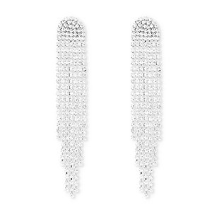 Eco-brass&reg; nachhaltiges Messing Ohrringe / Ohrstecker mit Strass Silver-crystal