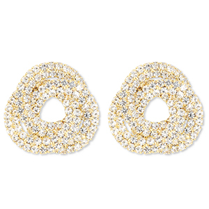 Eco-brass&reg; nachhaltiges Messing Ohrringe / Ohrstecker mit Strass Gold-crystal