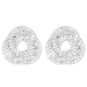 Eco-brass&reg; nachhaltiges Messing Ohrringe / Ohrstecker mit Strass Silver-crystal