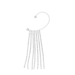 Eco-brass&reg; nachhaltiges Messing Ohrringe Ear Cuff mit Strass Silver-crystal
