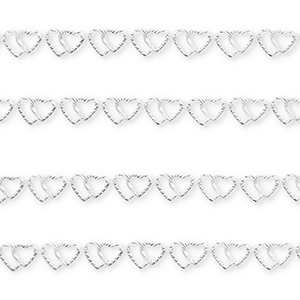 Zubeh&ouml;r aus Stainless Steel - Rostfreiem Stahl Gliederkette Hearts Silver